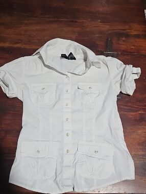 Crisp White Button-Up Shirt